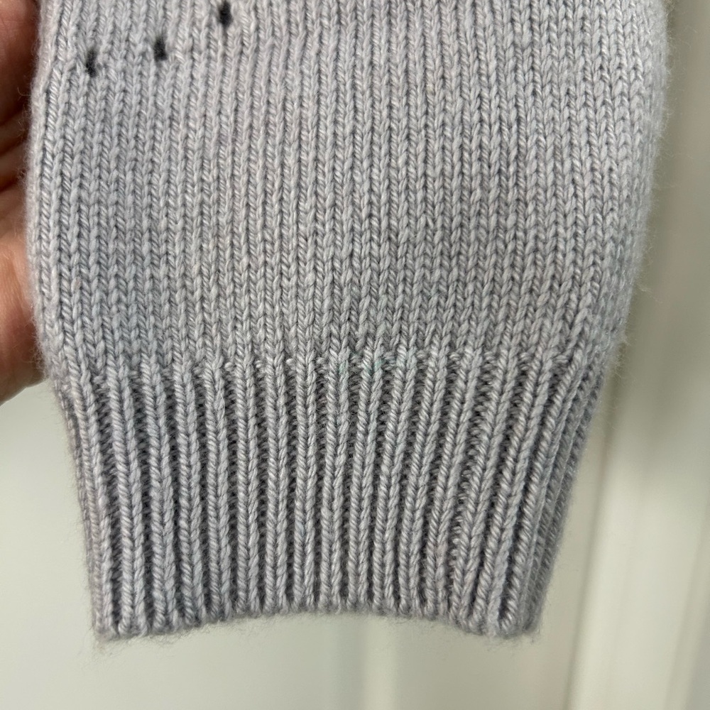 Marine Layer Olivia Crewneck Sweater Slate Blue Pointelle Knit -Size Small - Picture 7 of 9